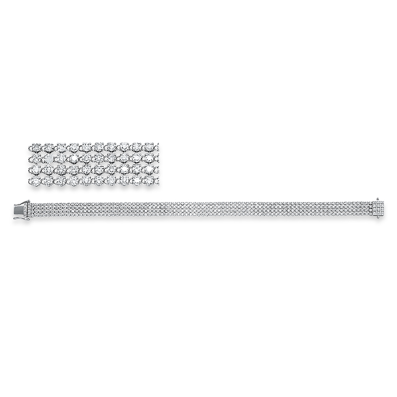 Image 90009233 - Armband 18 kt WG, 356 Brillanten 4,97 ct, TW-si, B:7,0 mm, L:17,8 ...