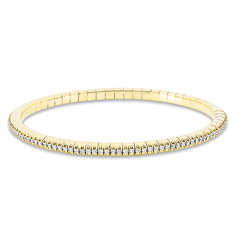Image 90009234 - Armband 18 kt GG, Flex-Band, variabel, 120 Brillanten 1,01 ct, TW-si, B:3,3 mm, L:18,0 ...