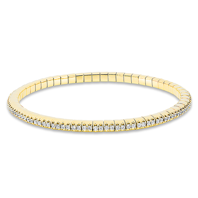Image 90009236 - Armband 18 kt GG, Flex-Band, variabel, 114 Brillanten 1,50 ct, TW-si, B:3,6 mm, L:18,0 ...