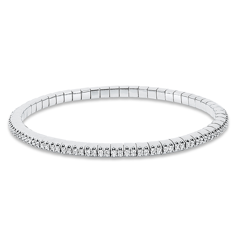 Image 90010774 - Armband 18 kt WG, Flex-Band, variabel, 114 Brillanten 1,50 ct, TW-si, B:3,6 mm, L:18,0 ...