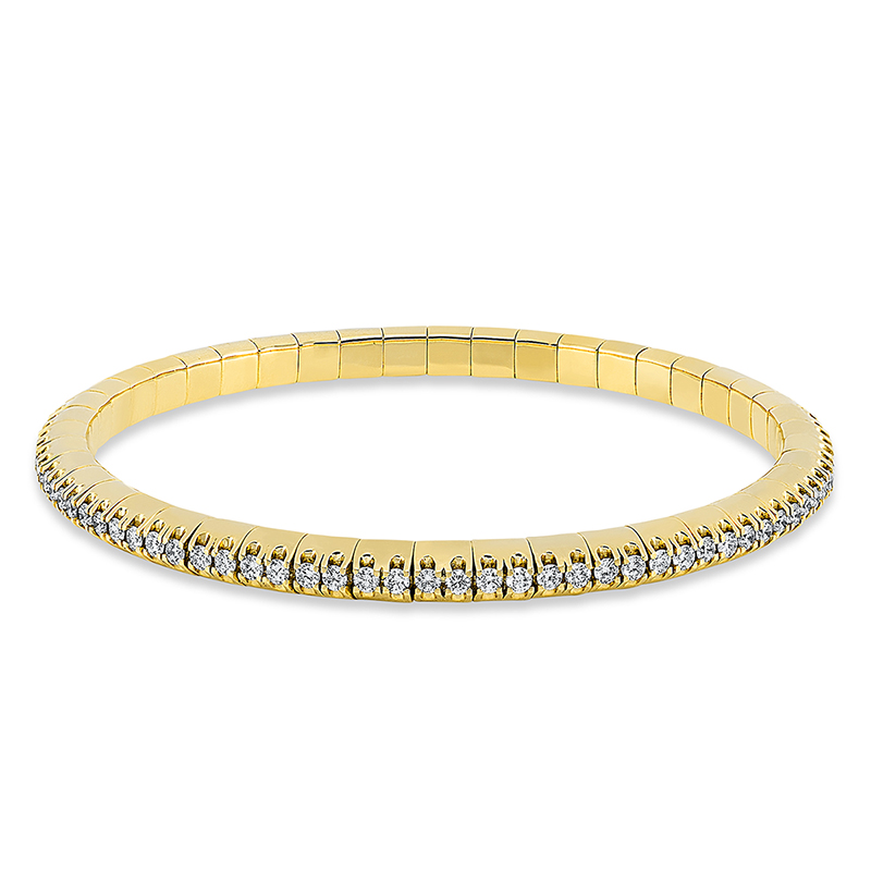 Image 90009237 - Armband 18 kt GG, Flex-Band, variabel, 90 Brillanten 2,50 ct, TW-si, L:18,0 ...