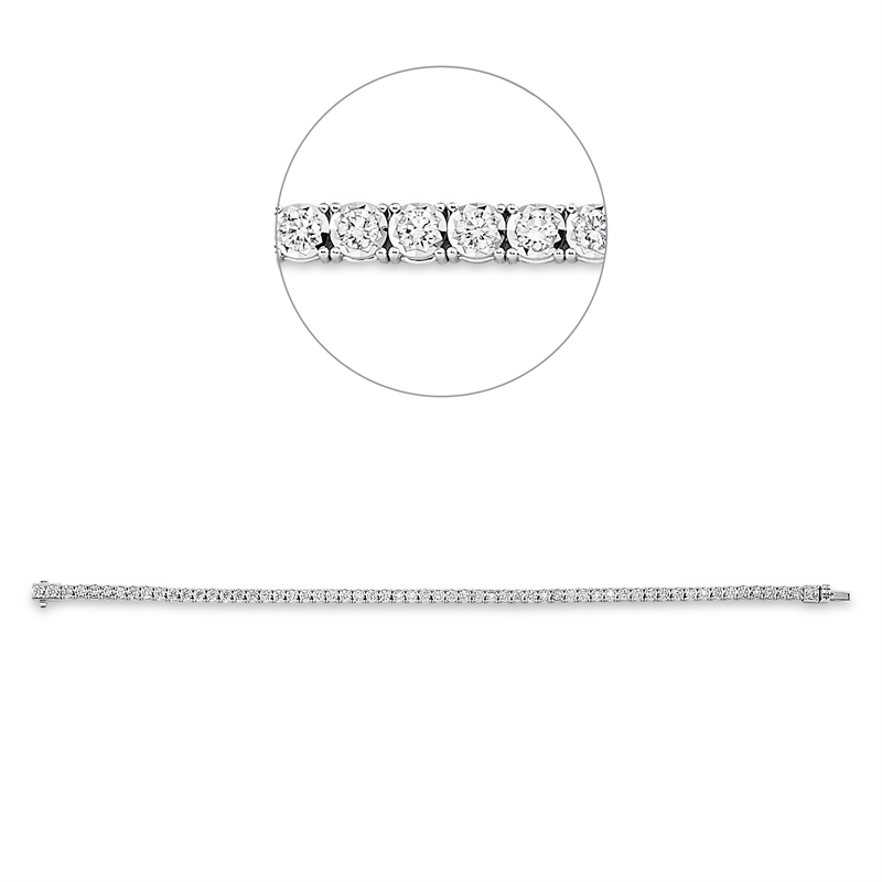 Image 90009238 - Armband 14 kt WG, 59 Brillanten 1,97 ct, TW-si, B:2,8 mm, L:17,8 cm, S:2,6 ...