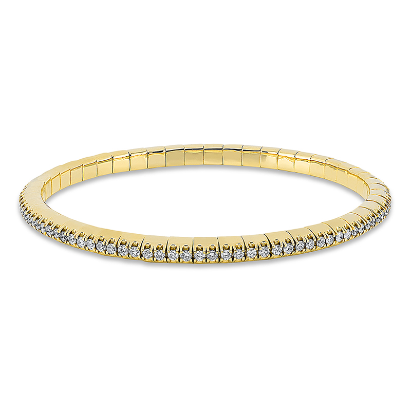 Image 90009240 - Armband 18 kt GG, Flex-Band, variabel, 98 Brillanten 2,00 ct, TW-si, L:18,0 ...