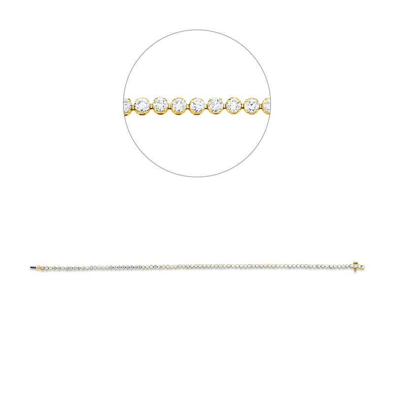 Image 90009244 - Armband 4er-Krappe 18 kt GG WG, 79 Brillanten 1,64 ct, TW-si, B:2,0 mm, L:17,8 cm, S:1,9 ...