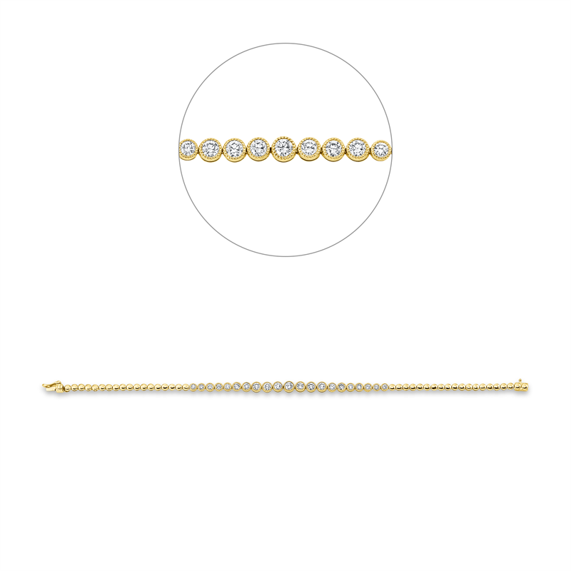Image 90009290 - Armband Zarge 18 kt GG, 6 Brillanten 0,31 ct, TW-si, 4 Brillanten 0,32 ct, TW-si, 7 ...