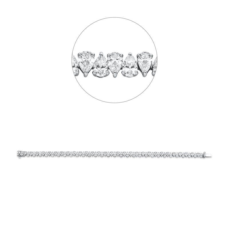 Image 90009291 - Armband 3er-Krappe 18 kt WG, 60 Tropfen 9,16 ct, F-vvs, 3 Brillanten 0,02 ct, TW-vvs, ...