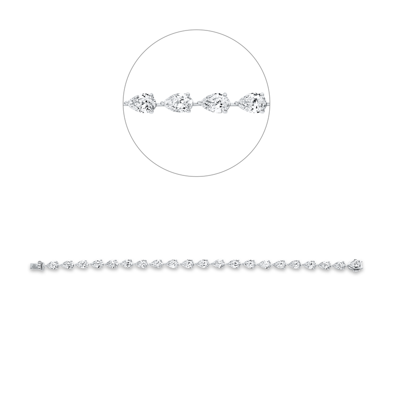 Image 90009293 - Armband 3er-Krappe 18 kt WG, 21 Tropfen 10,66 ct, F-vsi, 3 Brillanten 0,03 ct, F-vsi, ...