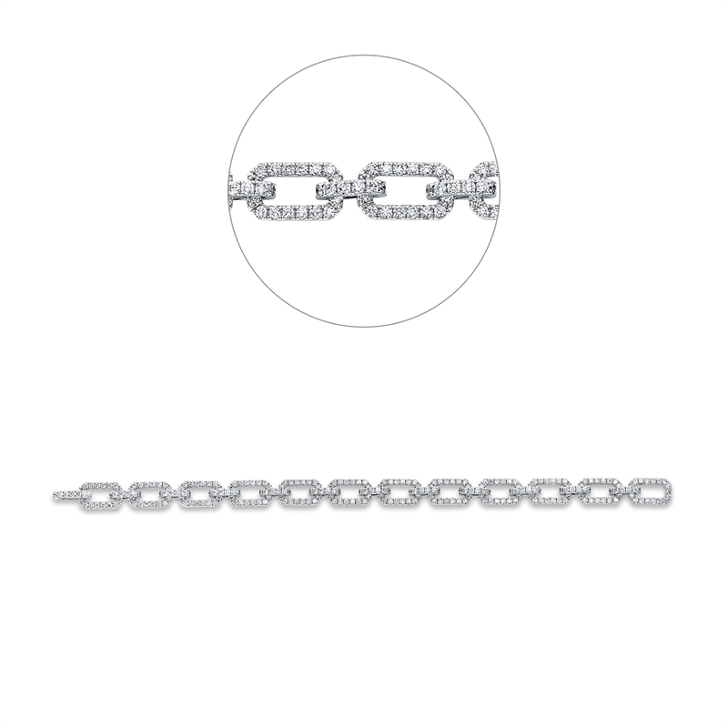 Image 90009295 - Armband 18 kt WG, 265 Brillanten 5,10 ct, TW-vsi, L:18,0 cm =*=*= Unterkategorie: ...