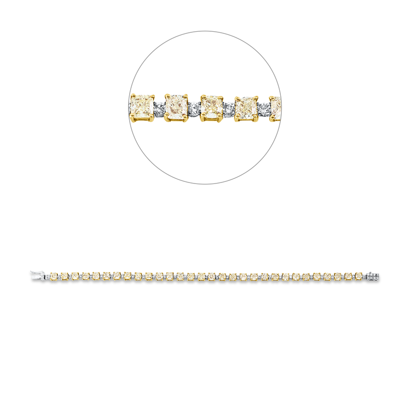 Image 90009296 - Armband 18 kt GG WG, 8 Brillanten 0,11 ct, W-pi, 31 Brillanten 1,43 ct, W-pi, 30 Cushion ...