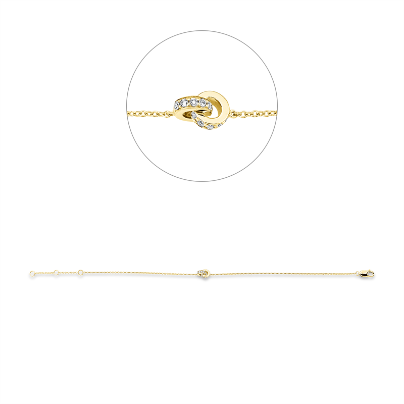Image 90009297 - Armband 18 kt GG, 22 Brillanten 0,10 ct, TW-si, L:18,0 cm =*=*= Unterkategorie: Modern ...