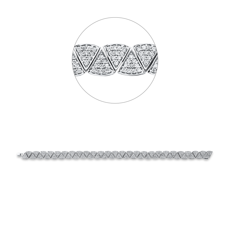 Image 90009302 - Armband 18 kt WG, 520 Brillanten 2,60 ct, TW-vsi, L:18,4 cm, S:5,8 ...