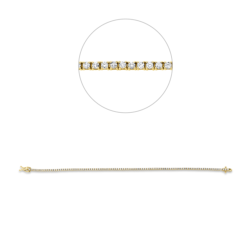Image 90009397 - Armband 4er-Krappe 18 kt GG, 96 Brillanten 1,01 ct, TW-si, L:17,8 ...