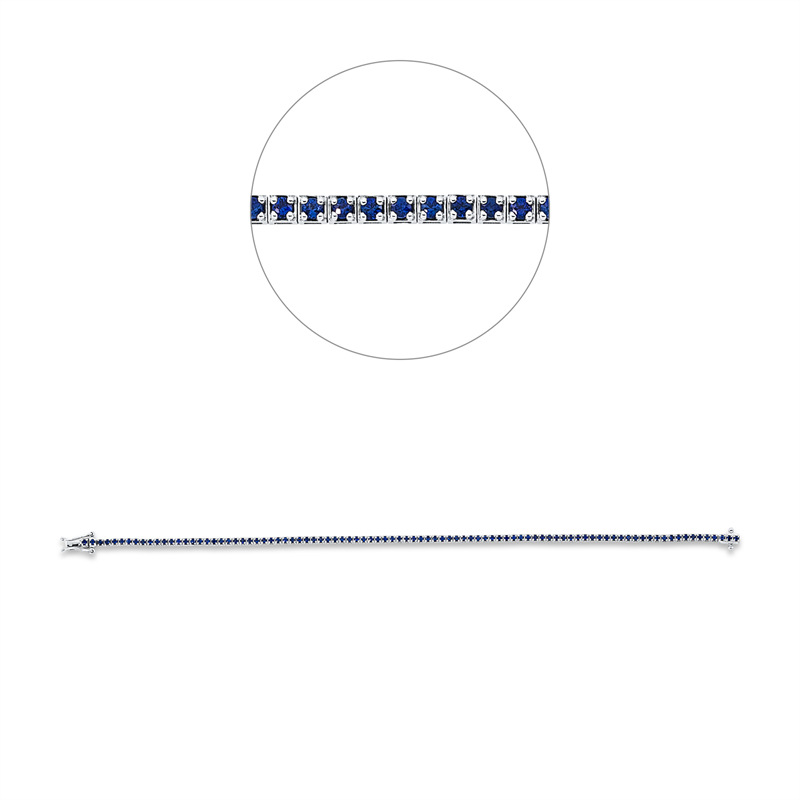 Image 90009399 - Armband 18 kt WG, 91 Saphire 1,33 ct blau, B:1,9 mm, L:17,5 cm, S:2,1 ...
