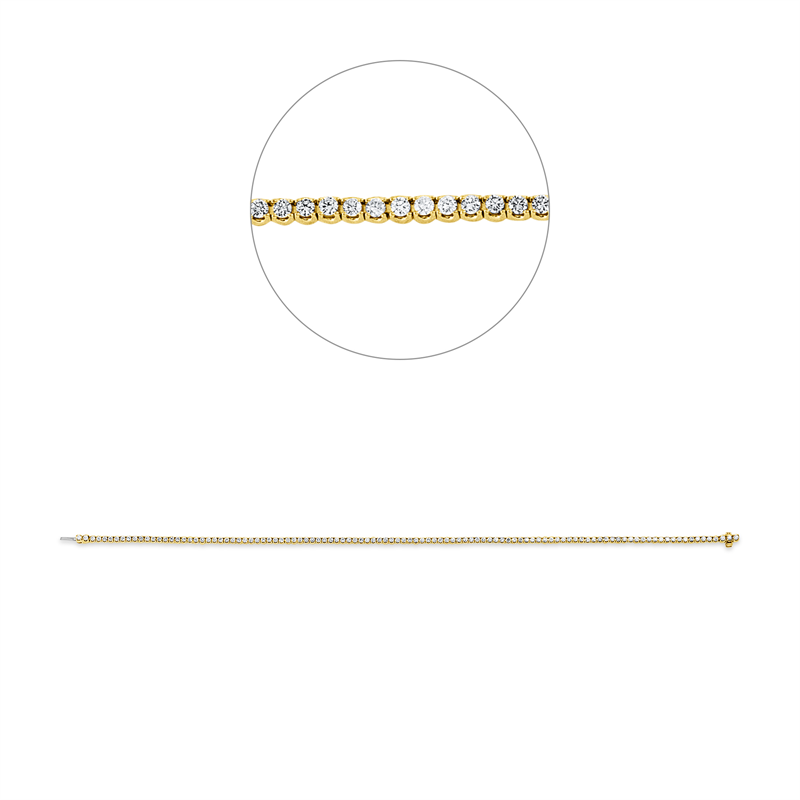 Image 90009401 - Armband 4er-Krappe 18 kt GG WG, with American Lock, 108 Brillanten 1,00 ct, TW-si, L:18,0 ...