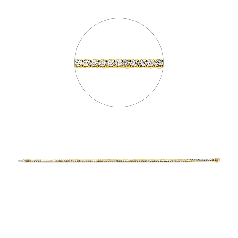 Image 90009403 - Armband 4er-Krappe 18 kt GG WG, with American Lock, 95 Brillanten 1,52 ct, TW-si, L:18,0 ...