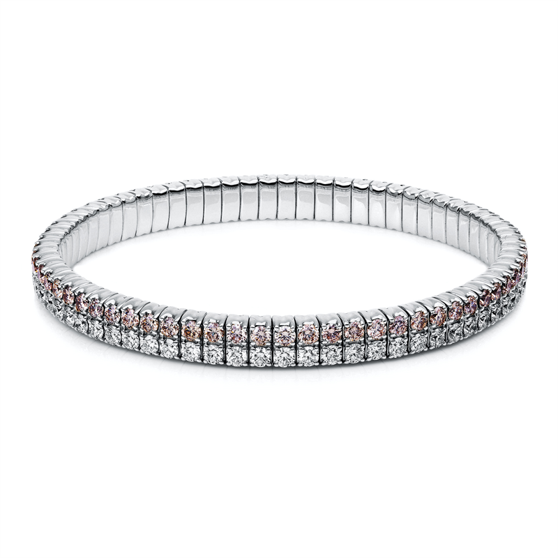 Image 90009405 - Armband 4er-Krappe 18 kt WG, Flex-Band, variabel, 86 Brillanten 4,68 ct, TW-si, 86 ...