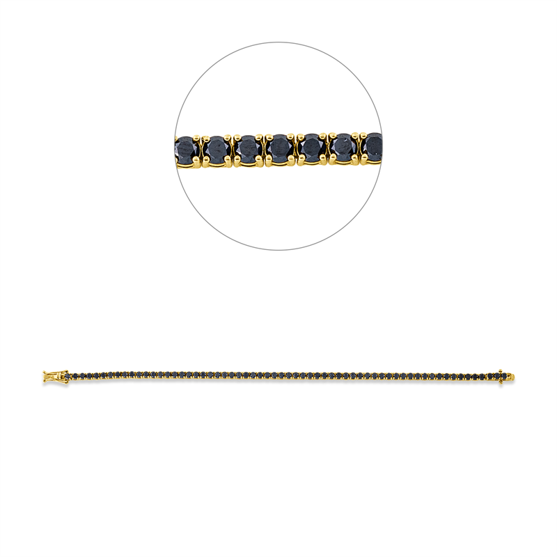 Image 90009418 - Armband 18 kt GG, 62 Brillanten 5,21 ct, schwarz, B:2,6 mm, L:18,0 cm, S:2,3 ...