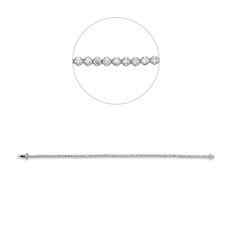 Image 90009421 - Armband 18 kt WG, 63 Brillanten 2,05 ct, W-si, B:2,8 mm, L:17,5 cm, S:2,2 ...
