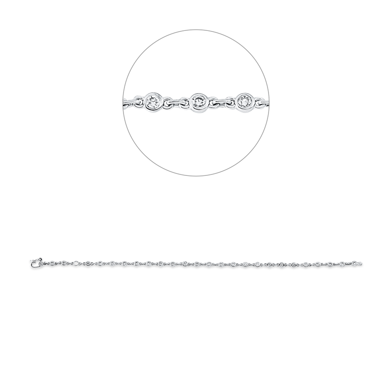 Image 90009430 - Armband Zarge 18 kt WG, 27 Brillanten 1,00 ct, TW-si, L:18,0 cm =*=*= Unterkategorie: ...