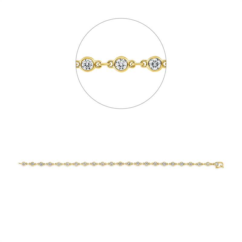 Image 90009431 - Armband 18 kt GG, 23 Brillanten 2,00 ct, TW-si, L:18,0 cm =*=*= Unterkategorie: Modern ...