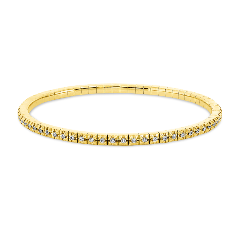 Image 90009433 - Armband 4er-Krappe 18 kt GG, Flex-Band, variabel, 66 Brillanten 0,77 ct, TW-si, B:2,9 mm, ...