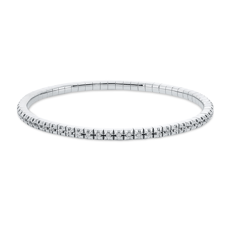 Image 90010837 - Armband 4er-Krappe 18 kt WG, Flex-Band, variabel, rhodinier, 66 Brillanten 0,69 ct, ...