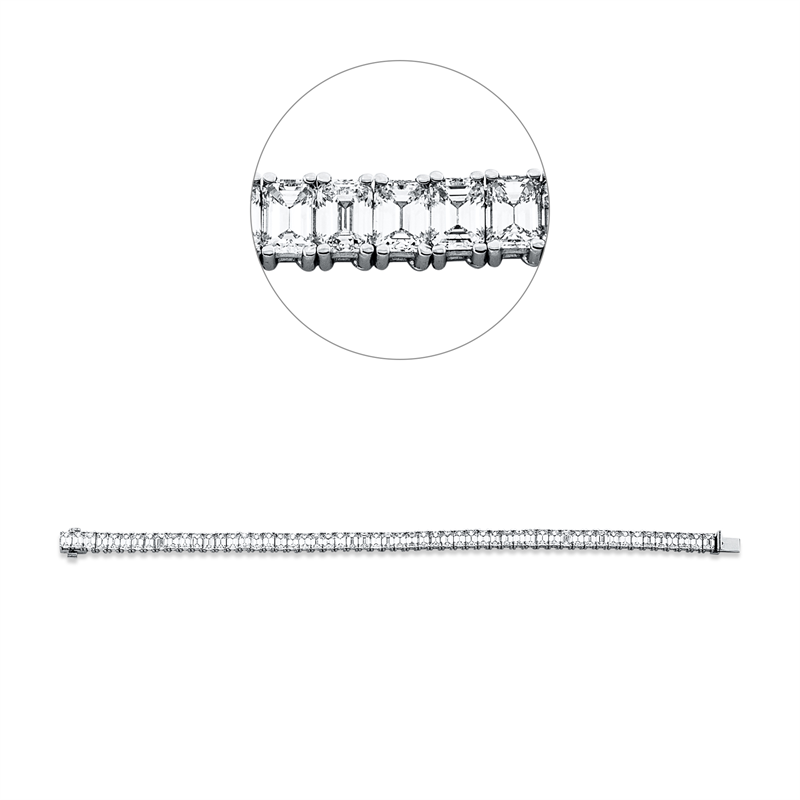 Image 90009434 - Armband 4er-Krappe 18 kt WG, 55 Sm.schliff 17,70 ct, F-vsi, B:5,0 mm, L:18,0 cm, S:3,7 ...