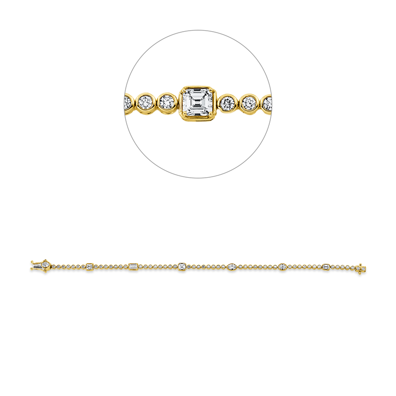 Image 90009447 - Armband 18 kt GG WG, 7 Fant-Schl. 1,43 ct, TW-vsi, 52 Brillanten 1,27 ct, TW-vsi, L:18,0 ...