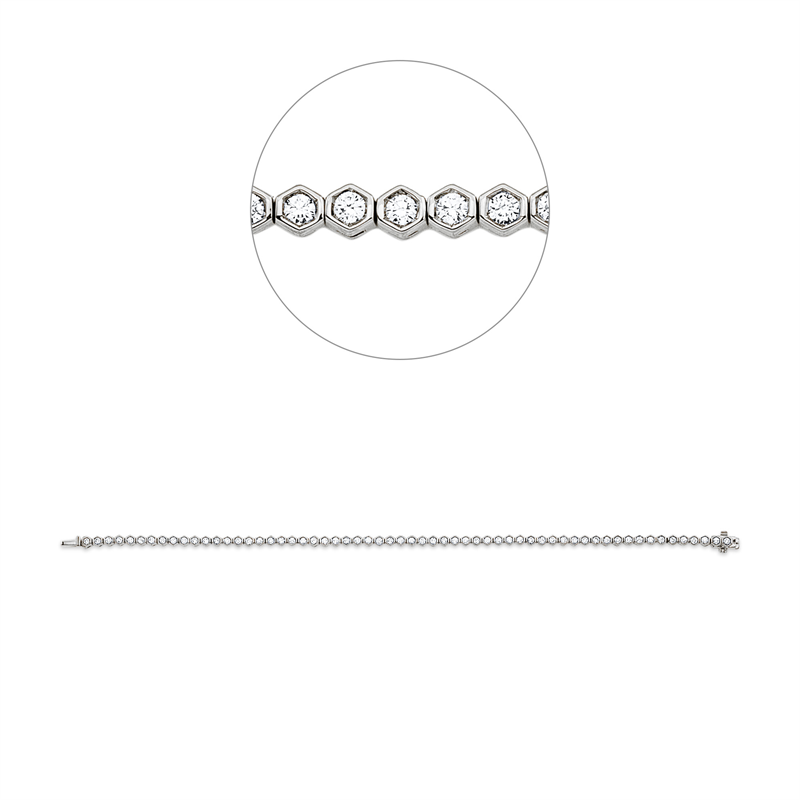 Image 90009454 - Armband Zarge 18 kt WG, 71 Brillanten 1,50 ct, TW-si, B:3,1 mm, L:18,0 cm, S:3,0 ...