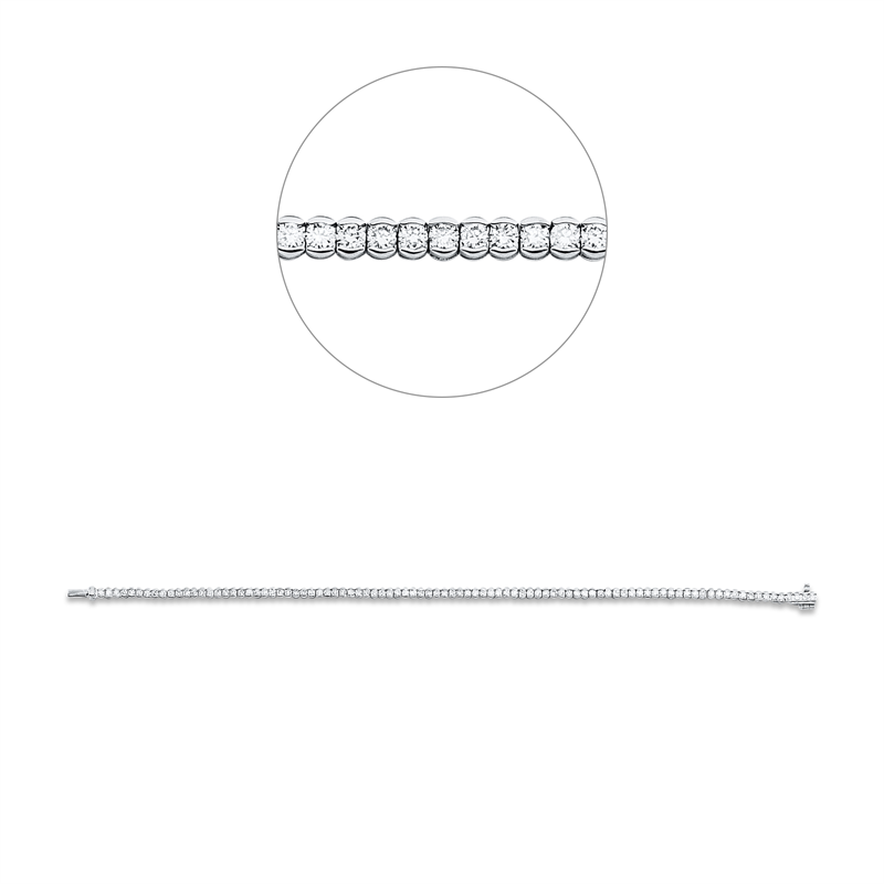 Image 90009455 - Armband 18 kt WG, 93 Brillanten 1,95 ct, TW-si, B:2,6 mm, L:17,5 cm, S:2,4 ...