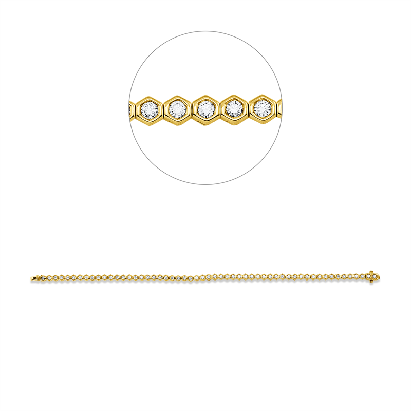 Image 90009457 - Armband Zarge 18 kt GG WG, 55 Brillanten 1,75 ct, TW-si, B:3,5 mm, L:18,0 cm, S:3,0 ...