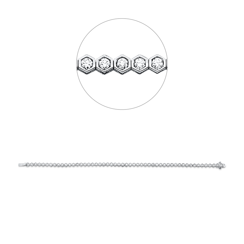 Image 90009458 - Armband Zarge 18 kt WG, 52 Brillanten 2,03 ct, TW-si, B:3,7 mm, L:18,0 cm, S:2,9 ...