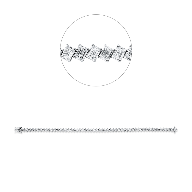 Image 90009459 - Armband 18 kt WG, 56 Sm.schliff 8,21 ct, F-vsi/si, B:4,6 mm, L:17,8 cm, S:3,1 ...