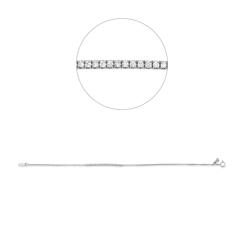 Image 90009466 - Armband 18 kt WG, 25 Brillanten 0,15 ct, TW-pi, L:17,8 cm =*=*= Unterkategorie: Modern ...