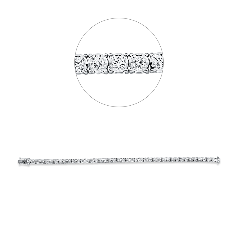 Image 90009474 - Armband 18 kt WG, 43 Brillanten 3,40 ct, TW-vsi, B:3,9 mm, L:18,0 cm, S:2,3 ...
