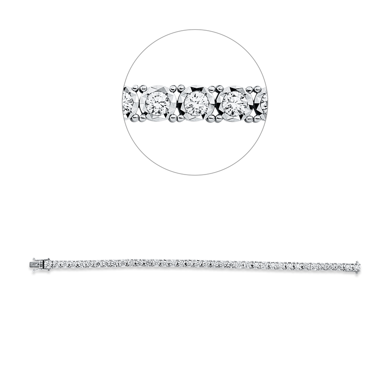 Image 90009475 - Armband 18 kt WG, 38 Brillanten 4,05 ct, TW-vsi, B:4,5 mm, L:18,0 cm, S:2,0 ...