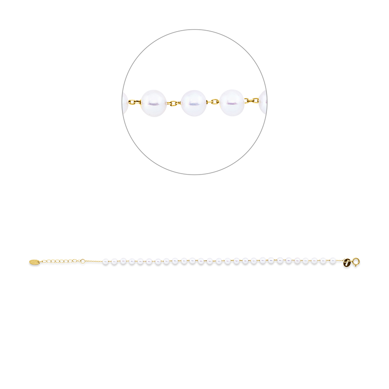 Image 90009484 - Armband 18 kt GG, mit ZÖ 16 cm, 27 SW weiß 3,5 mm, H:3,5 mm, B:3,5 mm, L:18,5 ...