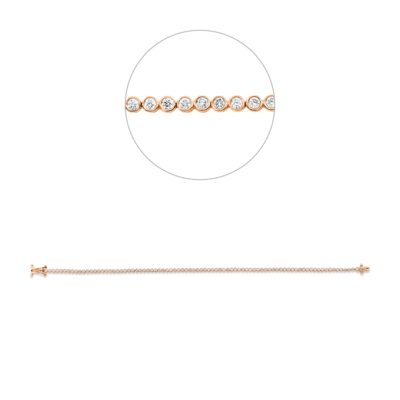 Image 90009488 - Armband 18 kt RG, 85 Brillanten 1,02 ct, F-si, L:18,0 cm =*=*= Unterkategorie: Modern ...