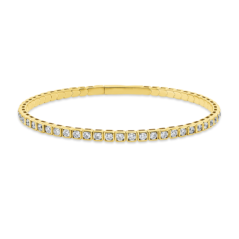 Image 90009492 - Armband 4er-Krappe 18 kt GG, flexibel, 53 Brillanten 2,51 ct, TW-si, B:2,8 mm, S:2,0 ...
