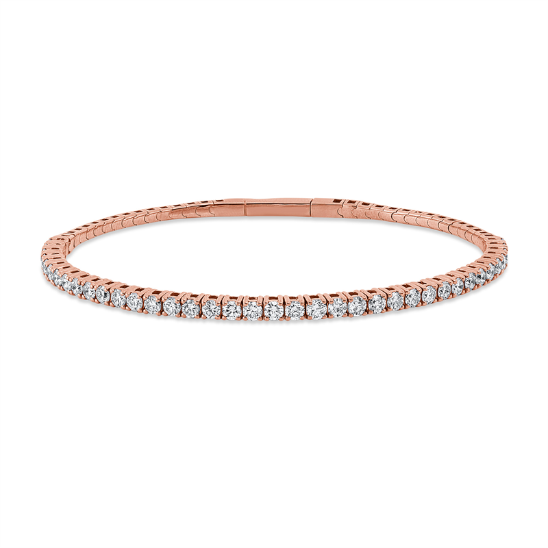 Image 90009497 - Armband 4er-Krappe 18 kt RG, flexibel, 38 Brillanten 1,96 ct, TW-si, B:2,9 mm, S:3,3 ...