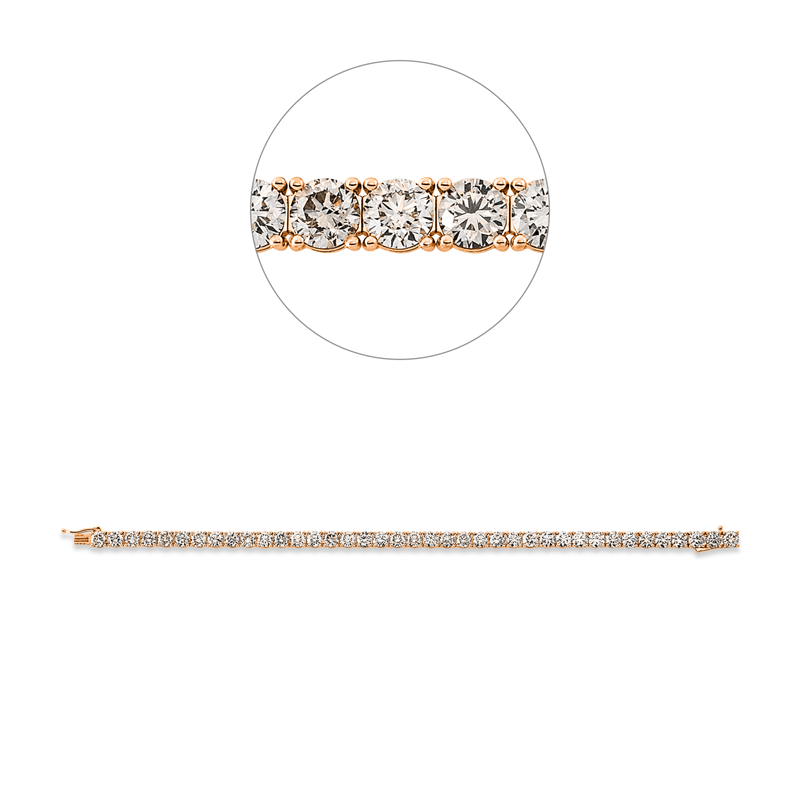 Image 90010885 - Armband 4er-Krappe 18 kt RG, Premium Edition, 39 Brillanten 11,83 ct, braun-si, B:4,4 mm, ...