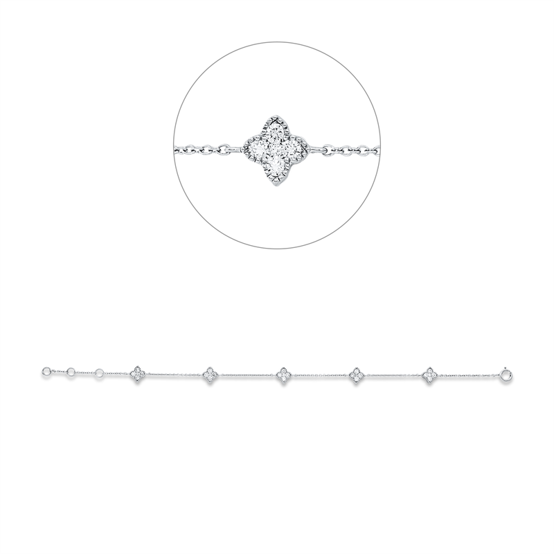 Image 90010891 - Armband 18 kt WG, 25 Brillanten 0,61 ct, TW-si, B:6,3 mm, L:17,5 cm, S:2,1 ...