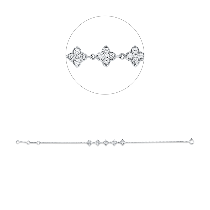 Image 90010894 - Armband 18 kt WG, 25 Brillanten 0,59 ct, W-si, B:6,3 mm, L:17,5 cm, S:2,2 ...