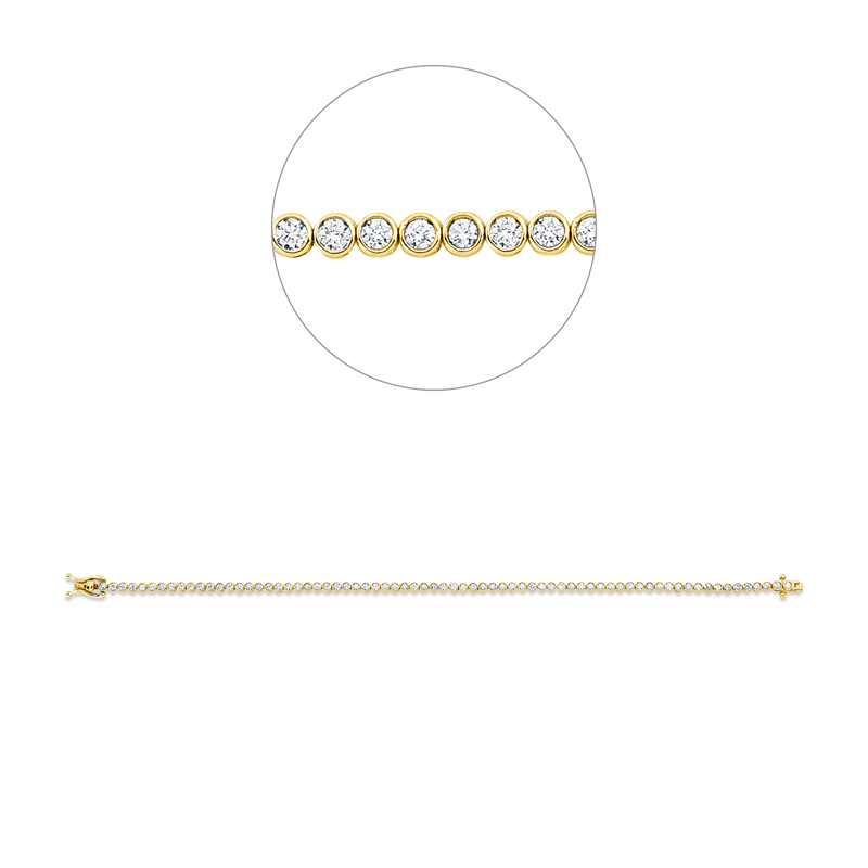 Image 90009325 - Armband Zarge 14 kt GG, 71 Brillanten 1,50 ct, TW-si, B:2,6 mm, L:17,8 ...