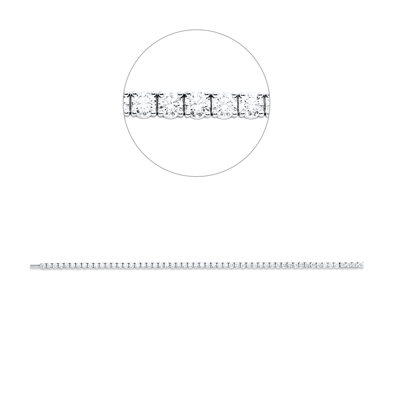 Image 90009327 - Armband 4er-Krappe 18 kt WG, Petrovic, 55 Brillanten 5,51 ct, TW-vsi, B:3,1 mm, L:17,5 ...