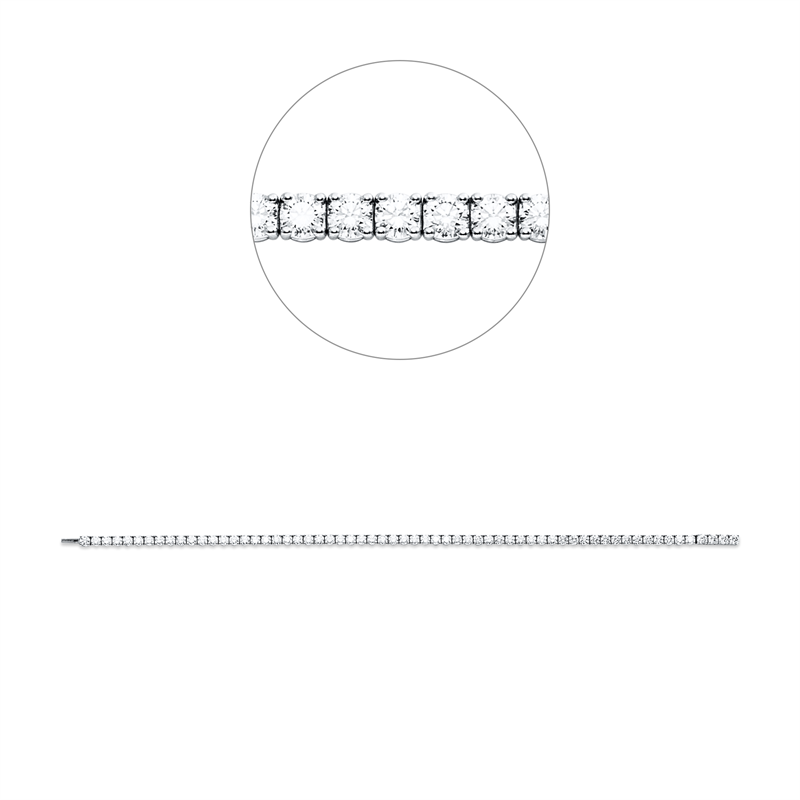 Image 90009328 - Armband 4er-Krappe 18 kt WG, Petrovic, 62 Brillanten 4,49 ct, TW-vsi, B:3,8 mm, L:17,5 ...