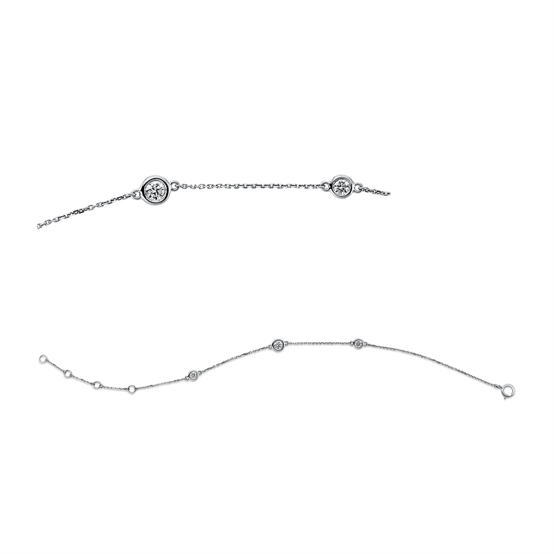 Image 90009331 - Armband Zarge 18 kt WG, mit ZÖ 14,5 15,5 17 cm, 3 Brillanten 0,21 ct, TW-si, H:4,0 mm, ...