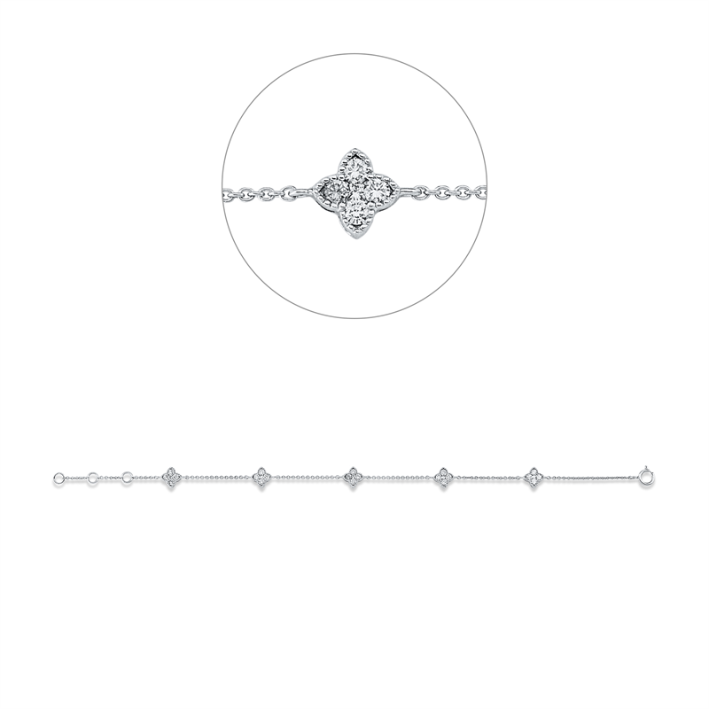 Image 90009335 - Armband 18 kt WG, mit ZÖ 15,5 cm 16,5 cm, 25 Brillanten 0,60 ct, W-si, B:6,0 mm, ...