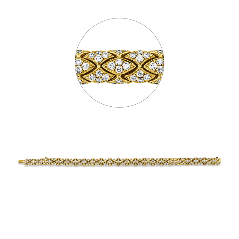 Image 90009340 - Armband 18 kt GG, 400 Brillanten 5,42 ct, TW-vsi, L:17,8 cm =*=*= Unterkategorie: ...