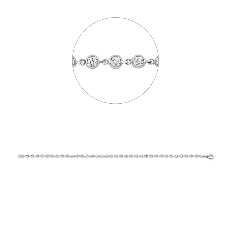 Image 90009341 - Armband Zarge 18 kt WG, 37 Brillanten 1,02 ct, TW-si, H:3,0 mm, L:18,0 cm, S:1,8 ...